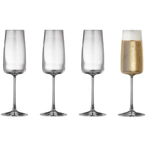 Lyngby Glas Krystal Zero Champagneglas 4 stk. 30 cl