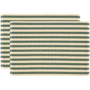 Södahl Statement Stripe Dækkeserviet 33x48 cm 2 stk., Grøn