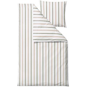 Södahl Organic Stripe Sengetøj 140x200 cm, Hvid