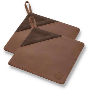 Pillivuyt Gourmet Grydelap 2 stk 20,5x20,5 cm, Brun Kanvas/Læder