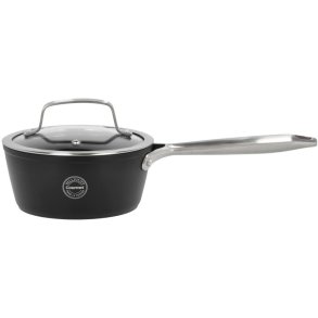 Pillivuyt Gourmet Travo Kasserolle m. Glaslåg 1,3 L, Sort Aluminium