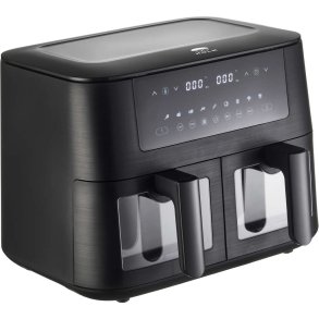 HOLM Dobbelt Airfryer m. Vindue 9 L, Mat Sort