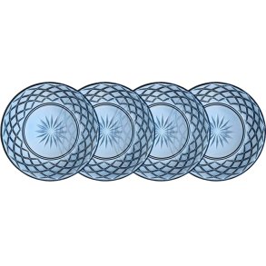 Lyngby Glas Sorrento Tallerken 4 stk. 21 cm, Blå