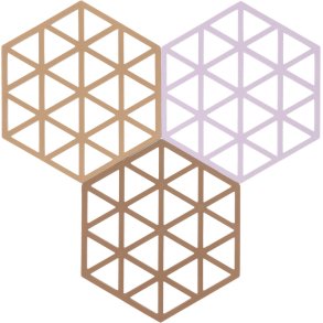 Zone Denmark Triangles Bordskåner 3 stk. 16x14 cm, Light Terracotta/Lupine/Almond