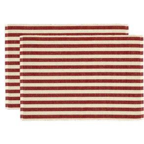 Södahl Statement Stripe Dækkeserviet 2 stk. 33x48 cm, Rød