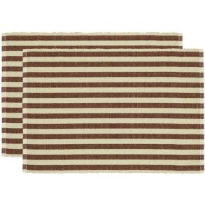 Södahl Statement Stripe Dækkeserviet 2 stk. 33x48 cm, Coffee Brown