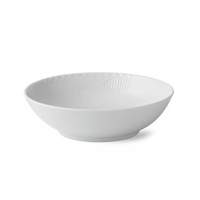 Royal Copenhagen Hvid Riflet Halvblonde Skål 1,1 L