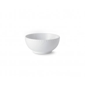 Royal Copenhagen Hvid Riflet Halvblonde Skål Ø15 cm