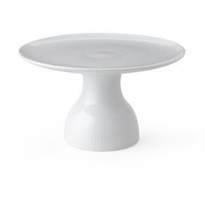 Royal Copenhagen Hvid Riflet Fad På Fod 20 cm