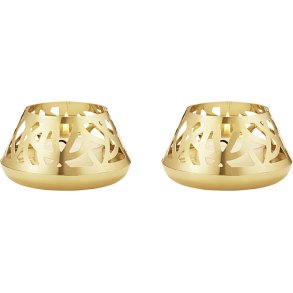 Georg Jensen Fyrfadsstager 2 stk H4 cm, Guldbelagt