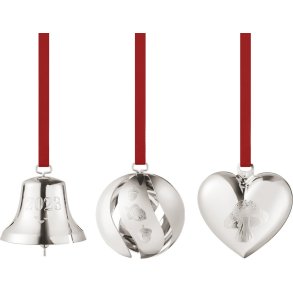 Georg Jensen Gavesæt m. Klokke, Kugle og Hjerte 2023, Palladium