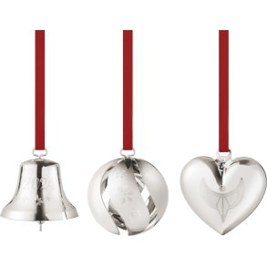 Georg Jensen Gavesæt m. Klokke, Kugle og Hjerte 2024, Palladium