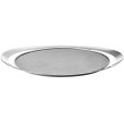 Serveringsbakke, Blankt Stål/Tekstil