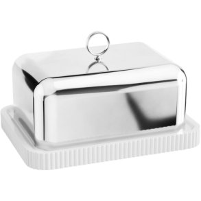 Georg Jensen Bernadotte Smørboks 14,7 cm, Hvid
