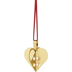 Georg Jensen Julehjerte 6,3 cm, Guldbelagt