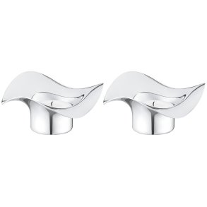 Georg Jensen Cobra Fyrfadsstage 2 stk. H4,9 cm, Blankt Stål
