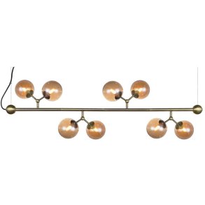 Halo Design Atom Large Lysekrone Ø37 cm, Amber/Antique Messing