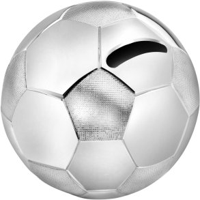Zilverstad Sparebøsse Fodbold H8 cm, Sølvfinish