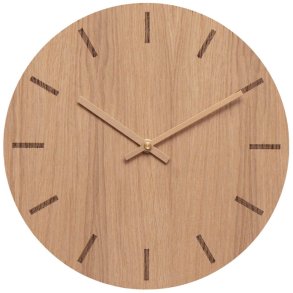 Hemverk Vægur Ø28 cm, Lys Eg/Kobber