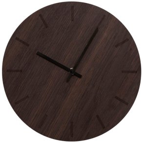 Hemverk Vægur Ø28 cm, Mørk Eg/Sort