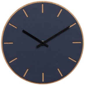 Hemverk Vægur Ø28 cm, Smokey Blue/Sort/Eg