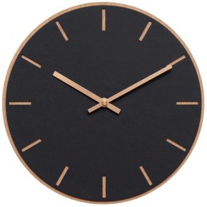 Hemverk Vægur Ø28 cm, Nero/Kobber/Eg