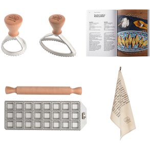 Marcato Gavesæt Ravioli Like a Pro, Metal/Lys Træ