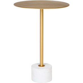 House Nordic Lecco Hjørnebord H58 cm, Messing/Marmor