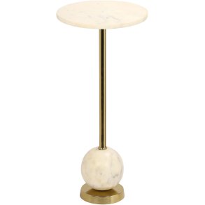 House Nordic Salo Hjørnebord H54 cm, Messing/Marmor