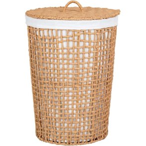 House Nordic Pomal Vasketøjskurv H56 cm, Lysebrun/Hvid