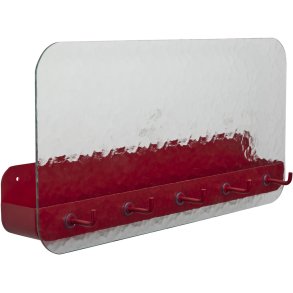 Hübsch Shack Hylde m. Knagerække 60 cm, Tekstureret/Rød