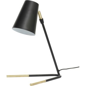 Hübsch Slant Bordlampe H44 cm, Sort/Messing