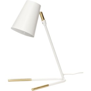 Hübsch Slant Bordlampe H40 cm, Hvid/Messing