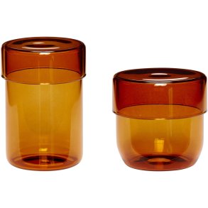 Hübsch Pop Opbevaringsglas 2 stk, Rav