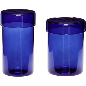 Hübsch Pop Opbevaringsglas Large 2 stk, Blå