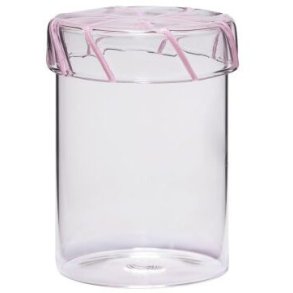 Hübsch Heir Opbevaringsglas H14 cm, Lyserød