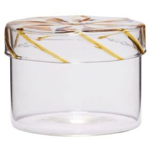 Hübsch Heir Opbevaringsglas H10 cm, Gul