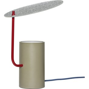 Hübsch Disc Bordlampe H35 cm, Khaki/Rød/Tekstureret