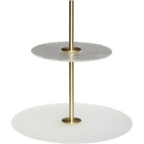 Hübsch Ripple Étagère Ø30 cm, Tekstureret/Messing