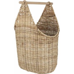 Ib Laursen Kurv m. Toiletpapirholder H50 cm, Grå Rattan