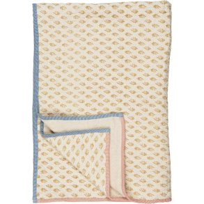Ib Laursen Vigga Plaid Dobbeltvævet 130x170 cm, Mustard/Neutral