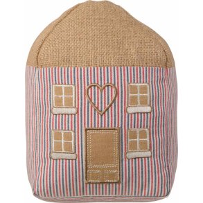 Ib Laursen Dørstopper Hus 22x15 cm, Hvid/Rød7Blå
