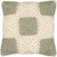 Pudebetræk 50x50 cm, Creme/Grøn/Off White