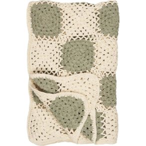 Ib Laursen Hæklet Plaid 130x170 cm, Creme/Grøn