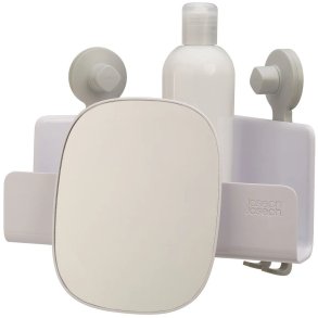 Joseph Joseph EasyStore Hjørnebrusehylde m. Spejl 26,5 cm, Hvid