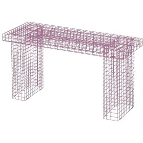 KALAGER Design WIRE Bænk 90 cm, Pink