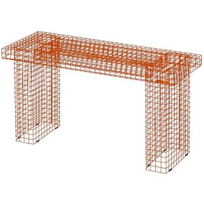 KALAGER Design WIRE Bænk 90 cm, Orange