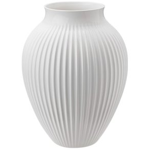 Knabstrup Keramik Vase m. Riller 27 cm, Hvid