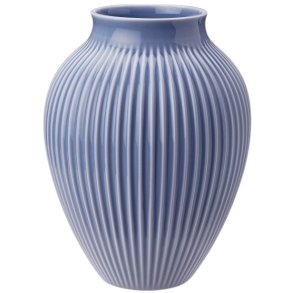 Knabstrup Keramik Vase m. Riller 20 cm, Lavendelblå