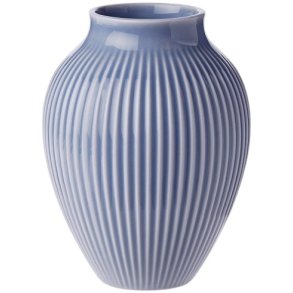 Knabstrup Keramik Vase m. Riller 12,5 cm, Lavendelblå